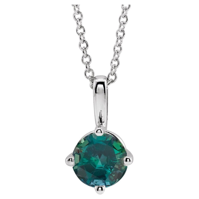 Lab-Grown Alexandrite Round Solitaire Pendant