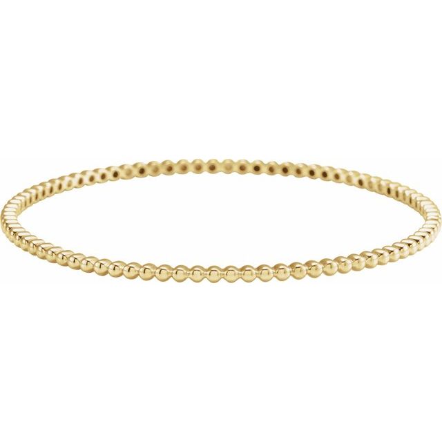 beaded gold bangle bracelet in 14k yellow gold