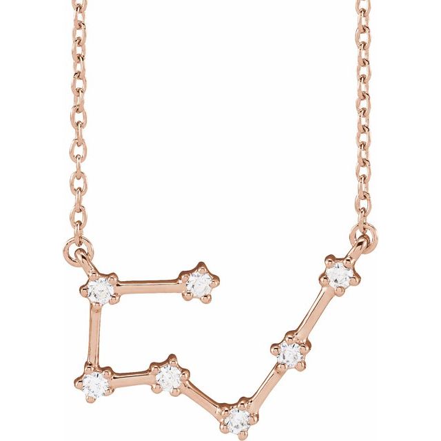 Taurus diamond constellation zodiac necklace in 14k rose gold