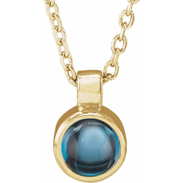 bezel-set london blue topaz necklace in 14k yellow gold