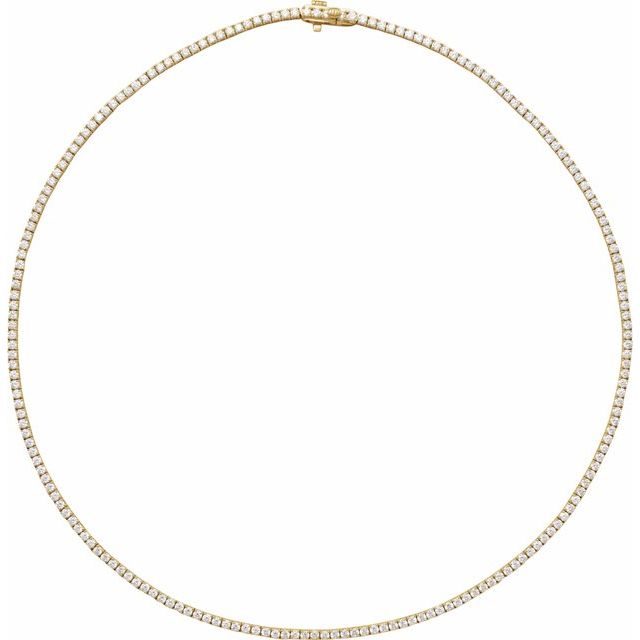 5 7/8 ct natural diamond tennis necklace in 14k yellow gold