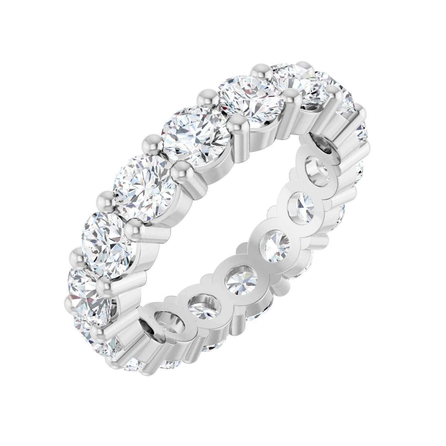 Grand Shared-Prong Round Diamond Eternity Band