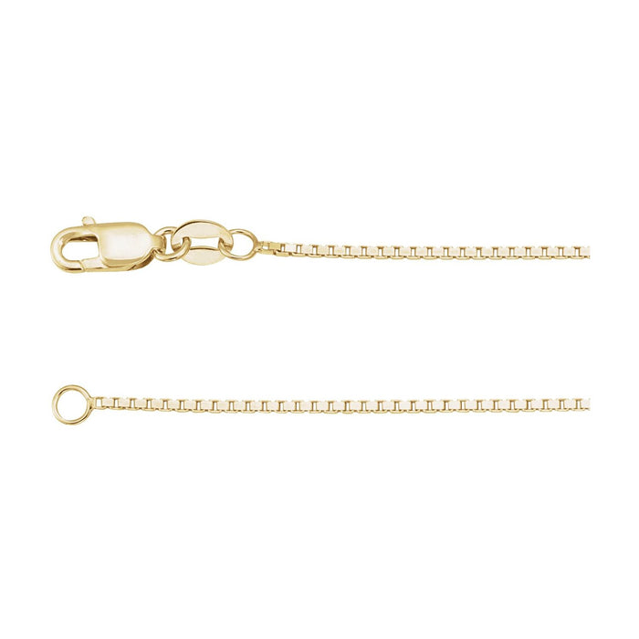 10K Yellow Gold 1 mm box chain necklace
