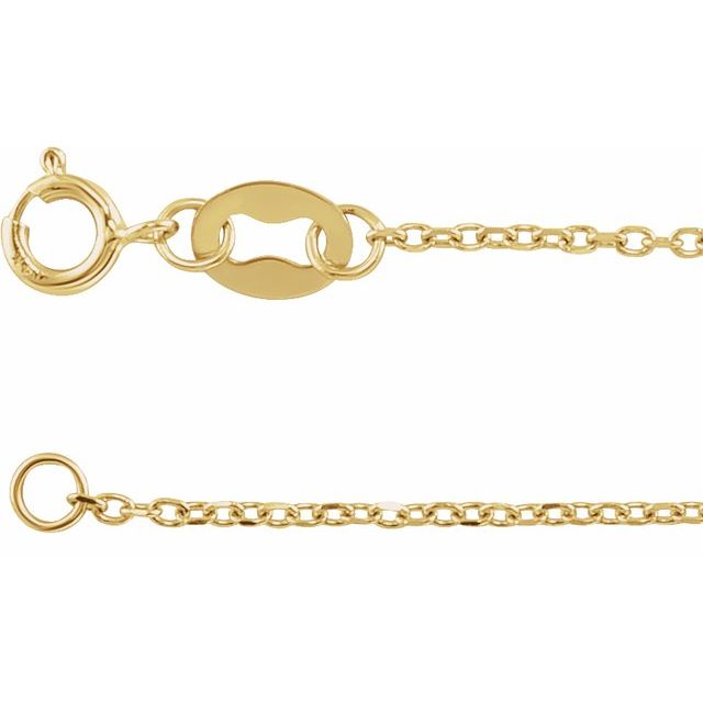 1mm diamond-cut cable chain necklace in 14k yellow gold, 16"