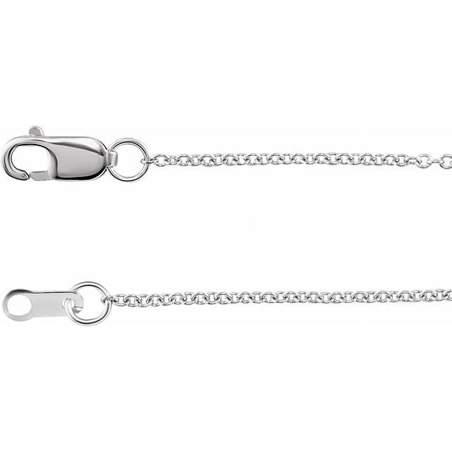 1.5mm cable chain necklace in 18k white gold, 24"