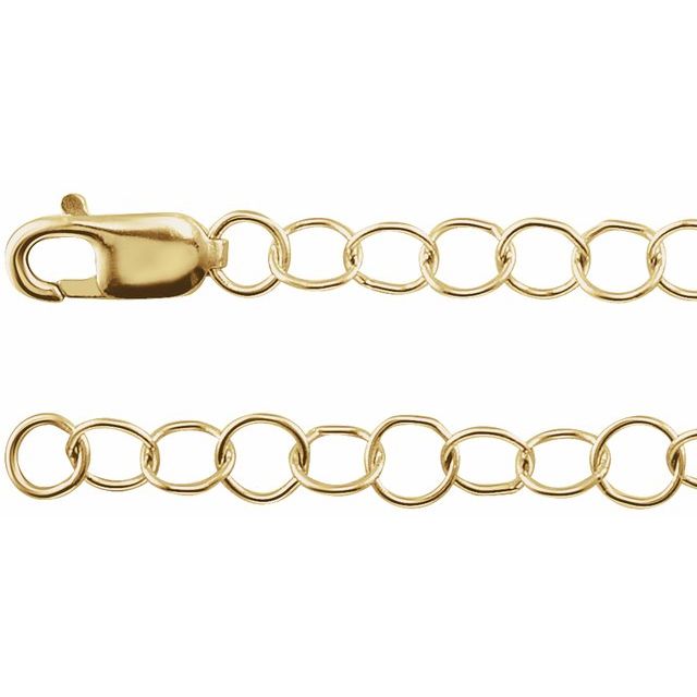 3.25mm round cable chain necklace in 14k yellow gold, 16"