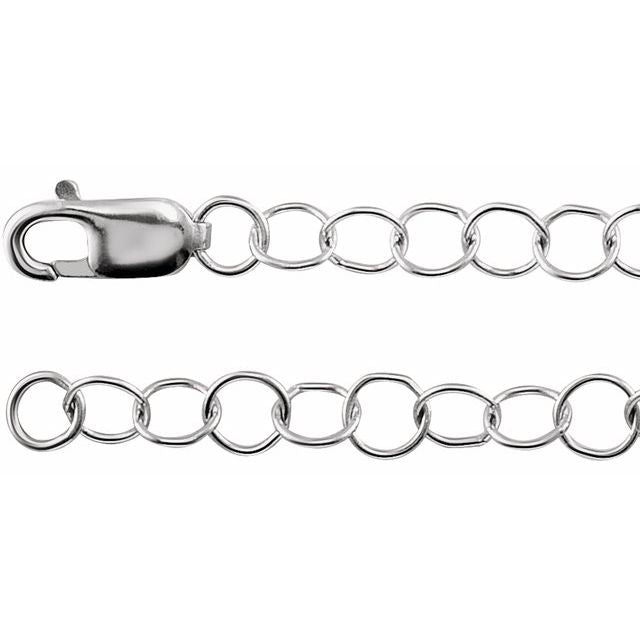3.25mm round cable chain necklace in 14k white gold, 16"