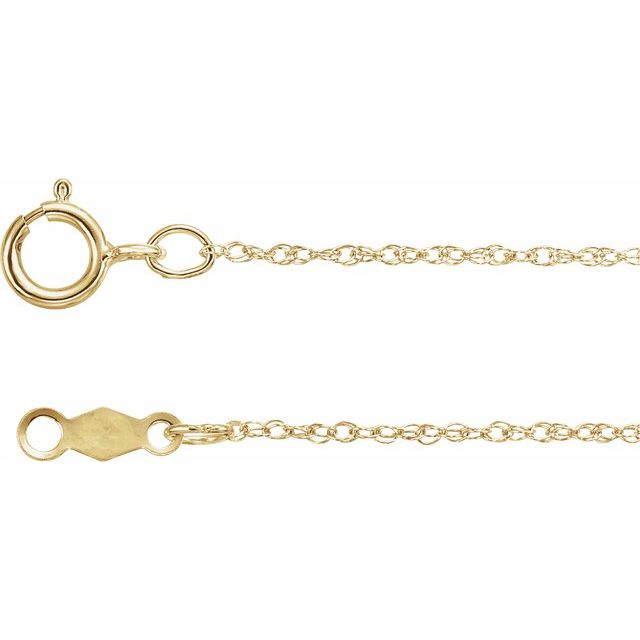 0.85mm rope chain necklace in 18k yellow gold, 16 inch