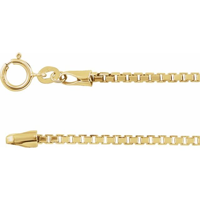 1.75mm diamond-cut box chain necklace in 14k yellow gold, 16 inch