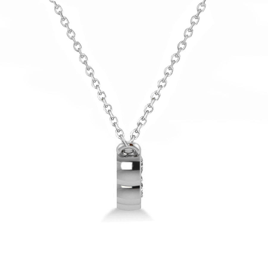 5-Stone Ruby & Diamond Bezel Bar Pendant Necklace in 14K White Gold (1.00ct Total) side view