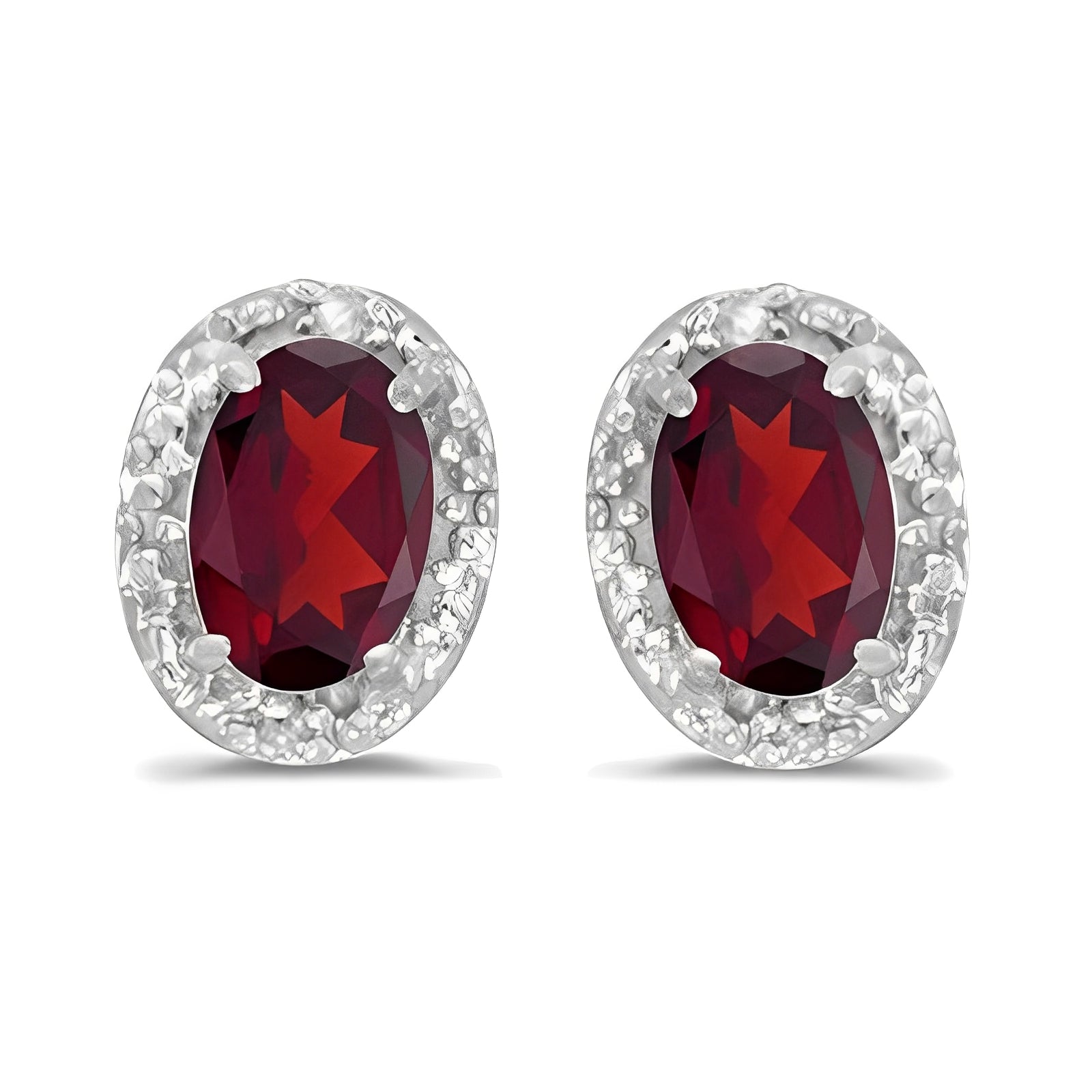 Diamond and Ruby Earrings in 14k White Gold (1.20ct) Front View