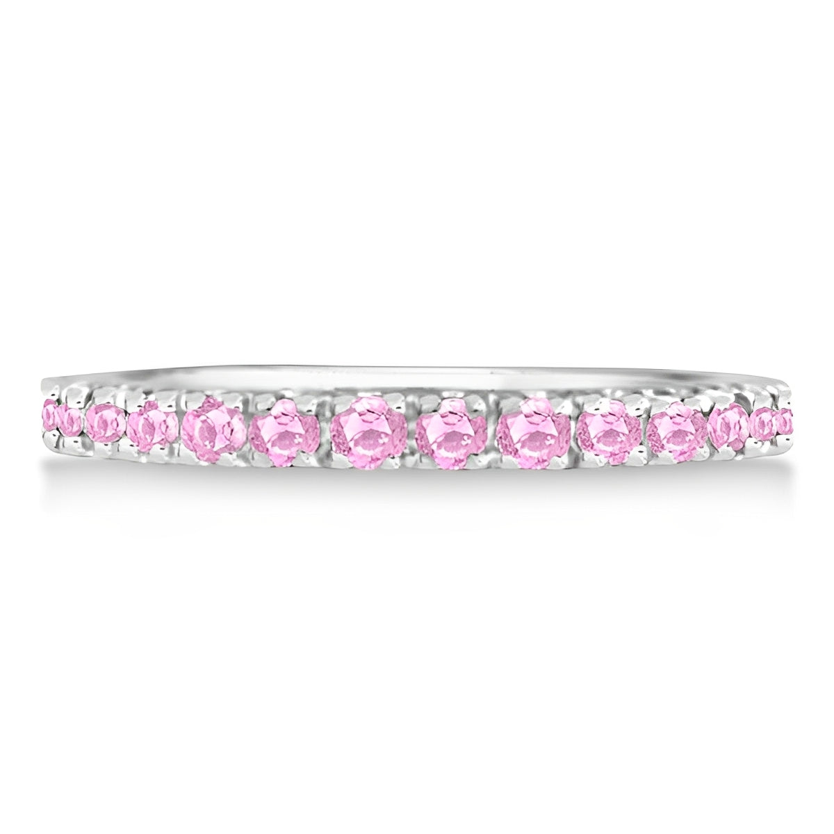 Stackable Pink Sapphire Ring Flat View 2