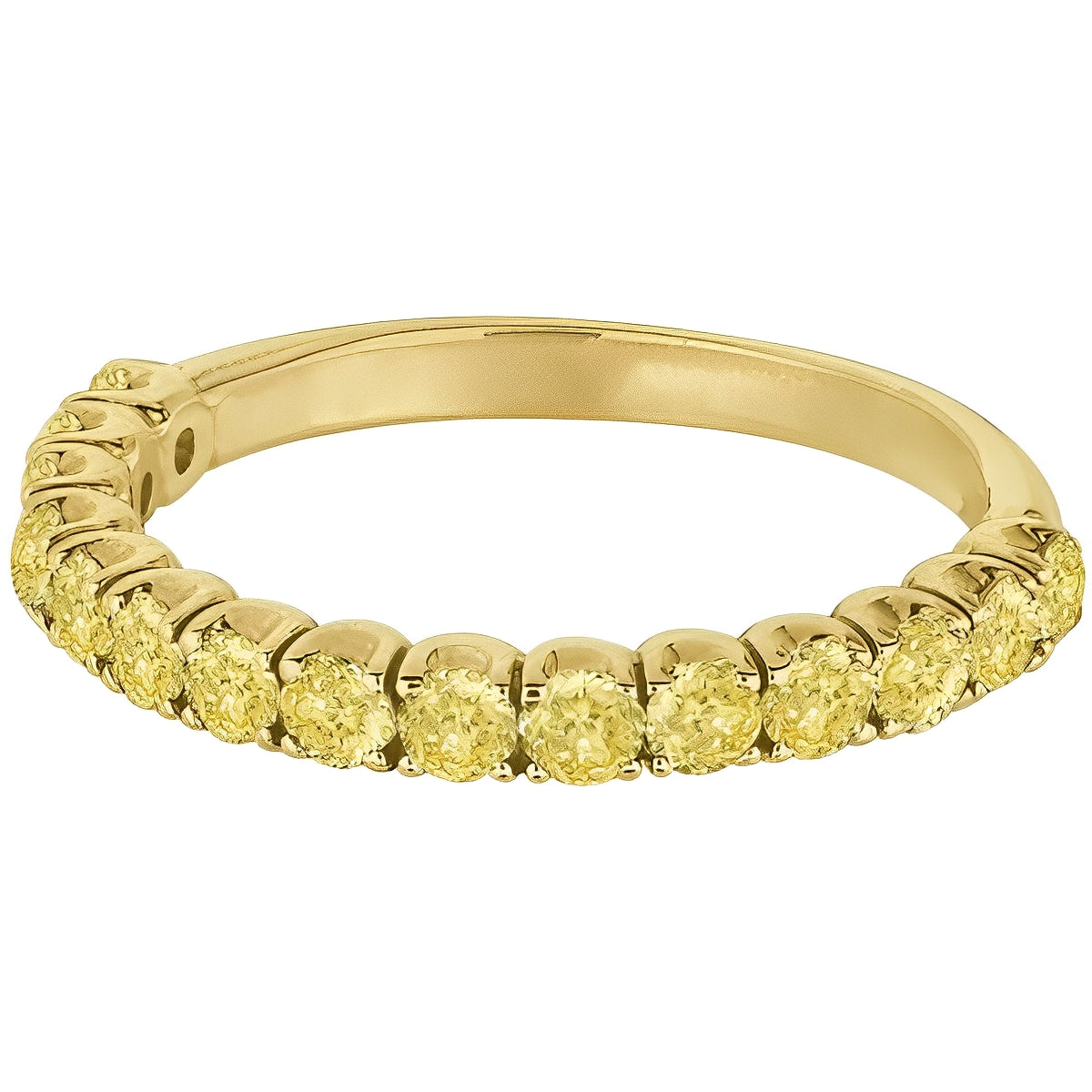 Yellow Canary Diamond Ring Anniversary Band 14k Yellow Gold (1.00ct) Flat View