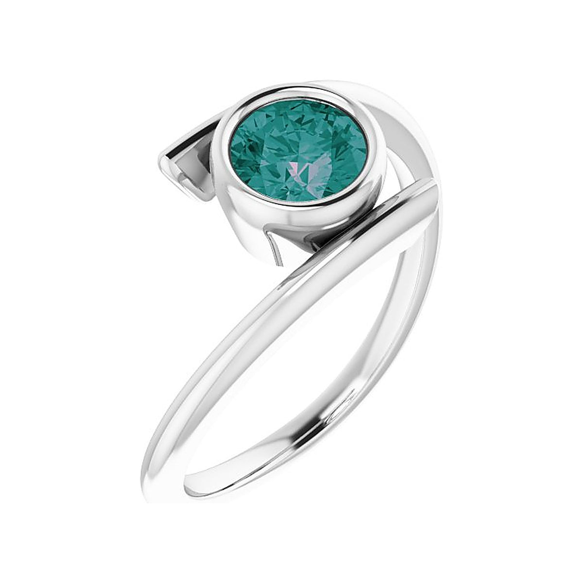 Alexandrite cocktail ring in 14K White Gold