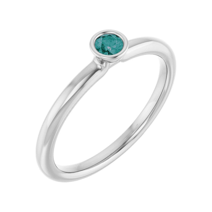 Alexandrite Stackable Ring in 14K White Gold