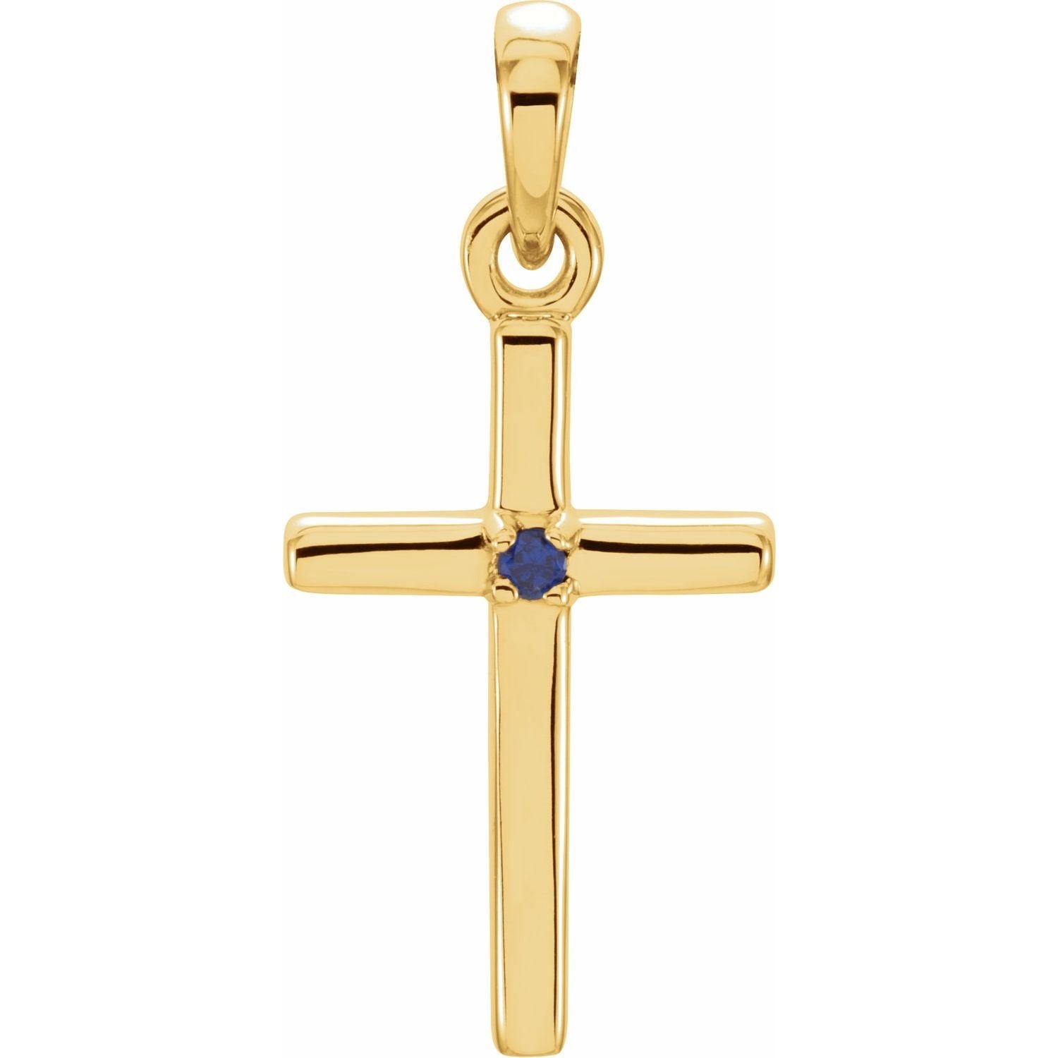 amethyst cross pendant in 14k Yellow Gold