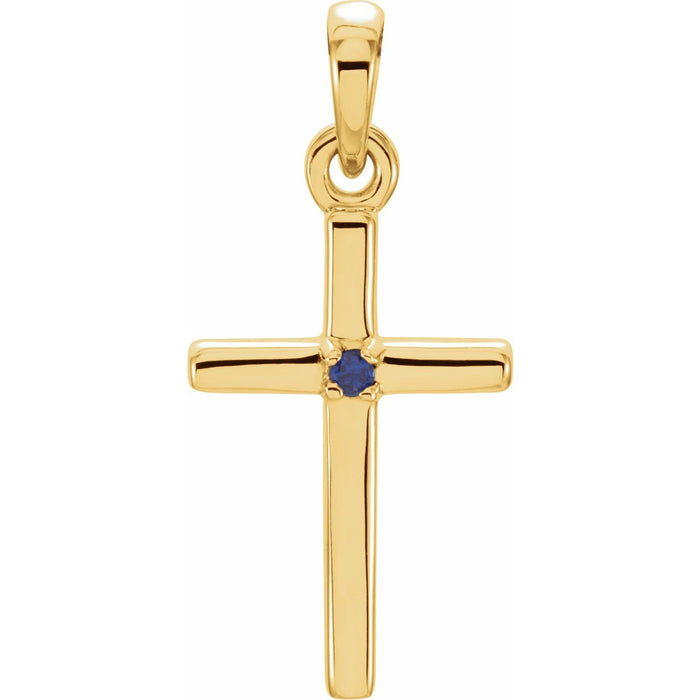 amethyst cross pendant in 14k Yellow Gold