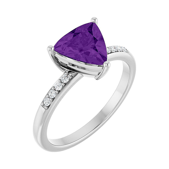 Amethyst cocktail ring in 14K White Gold