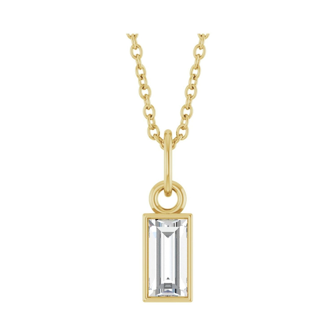 lab-grown diamond necklace in 14k Yellow Gold