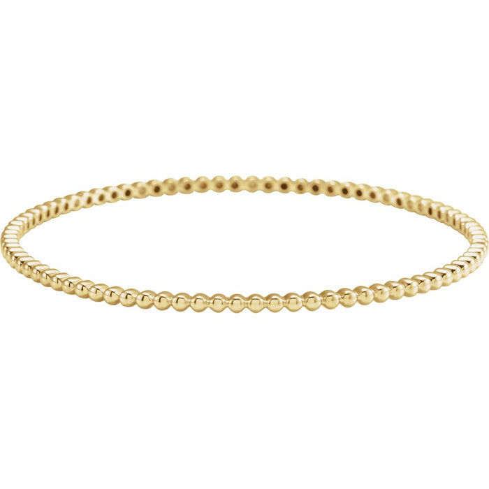 Beaded Gold Bangle Bracelet in Yellow Gold