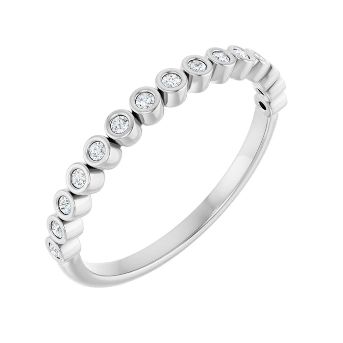 Bezel-Set Diamond Anniversary Band in 14K White Gold