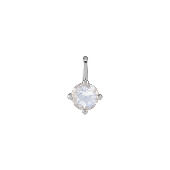 Blue Moonstone Pendant in 14K White Gold