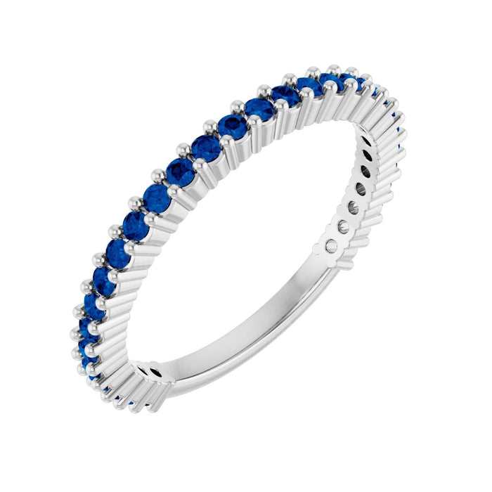 blue sapphire 30-year anniversary band in 14k White Gold