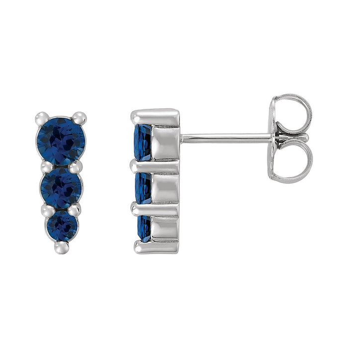 Blue Sapphire drop earrings in Platinum