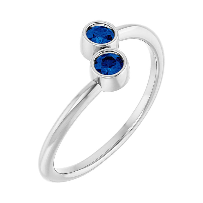 Blue Sapphire toi et moi two-stone ring in 14K White Gold