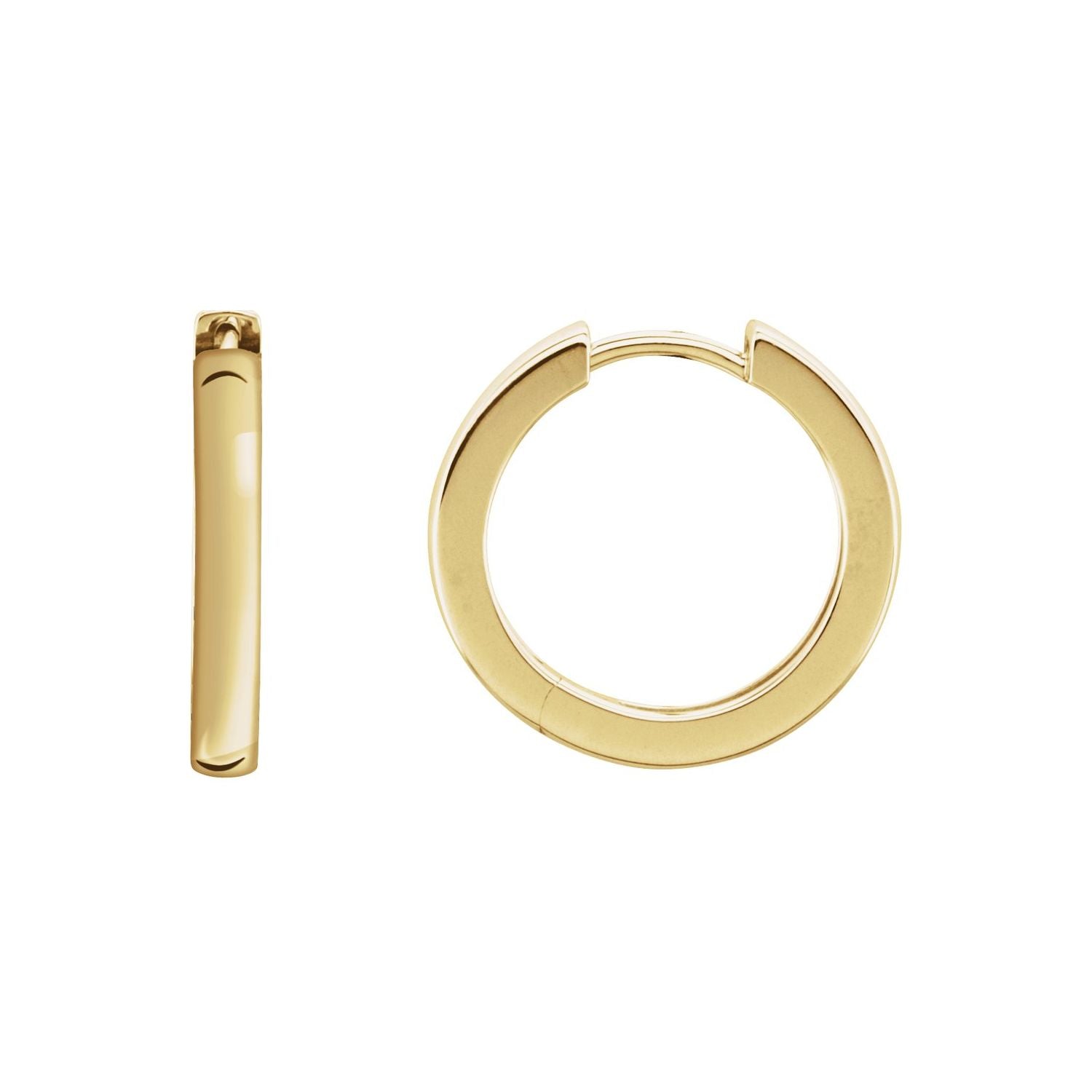 14K Yellow Gold Bold 18 mm hinged gold hoop earrings