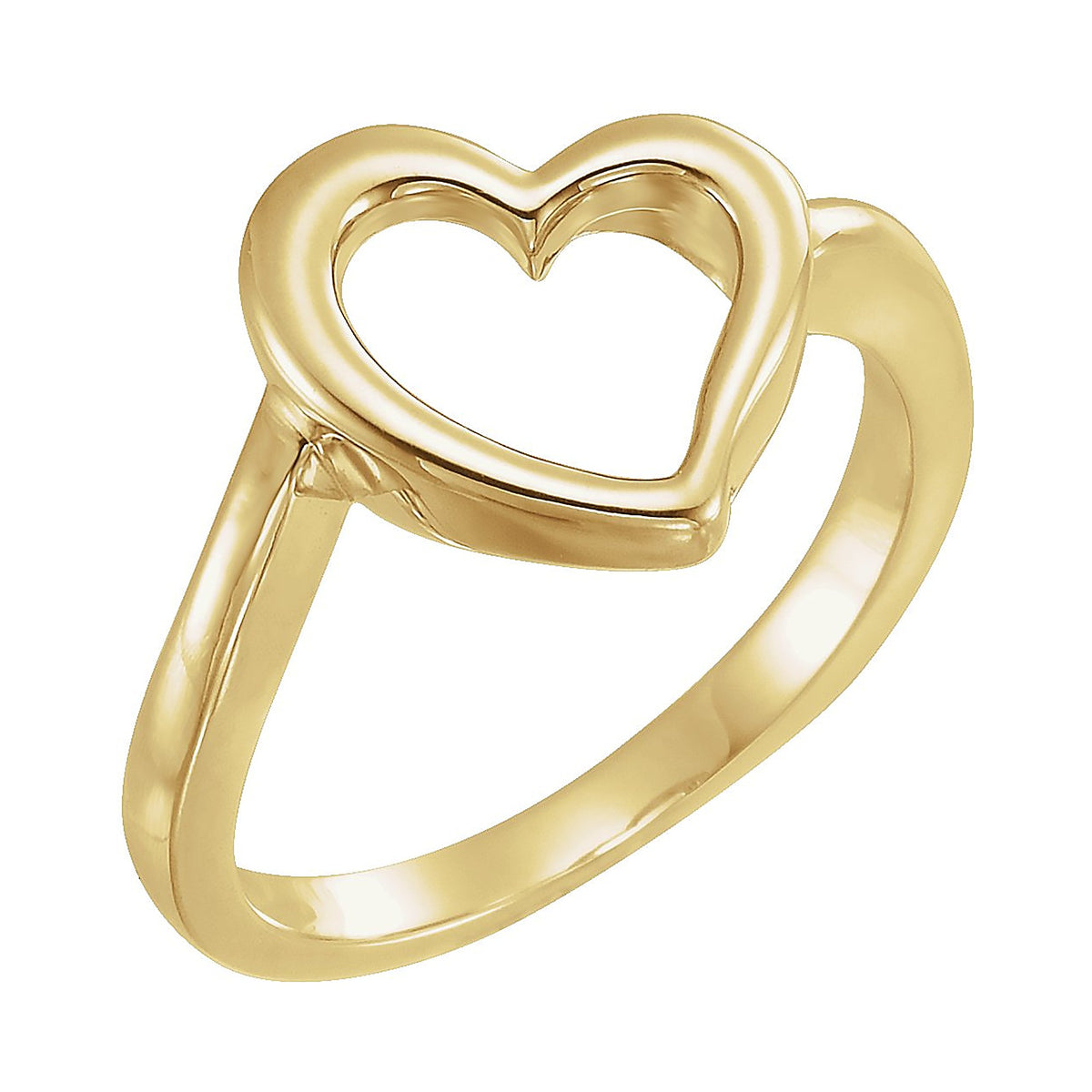 bold open heart promise ring in 14k yellow gold
