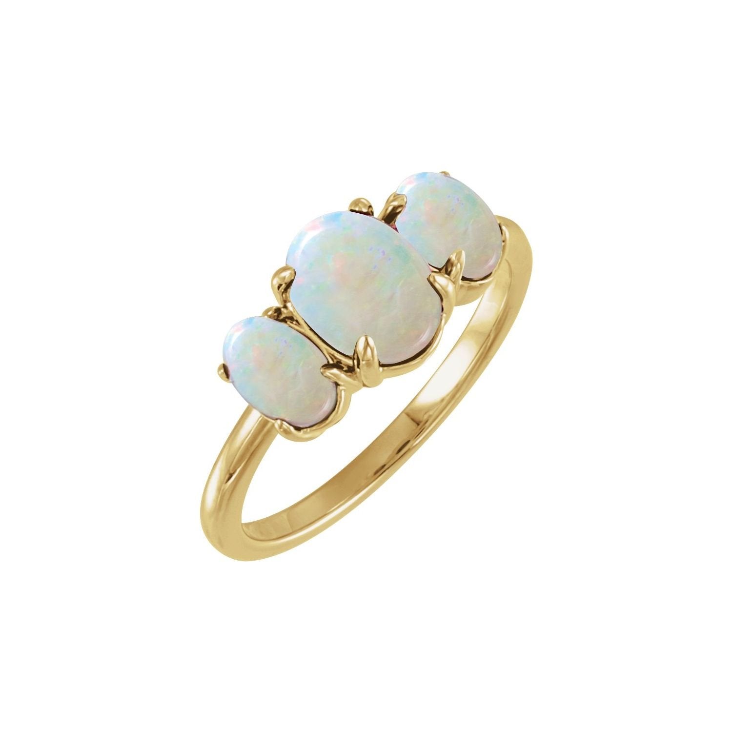 bold oval ethiopian opal ring in 14k Yellow Gold