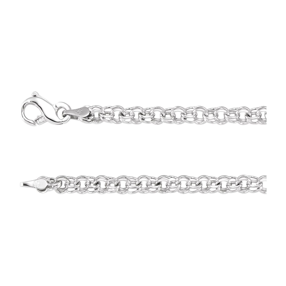 Cable Chain Bracelet in 14k white gold