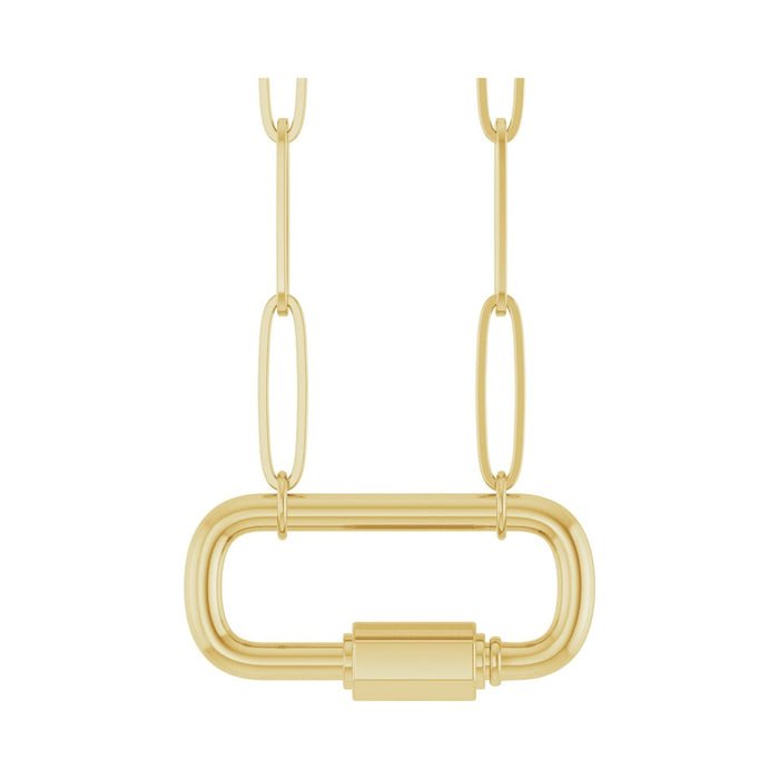 Carabiner Charm Necklace in 14K Yellow Gold