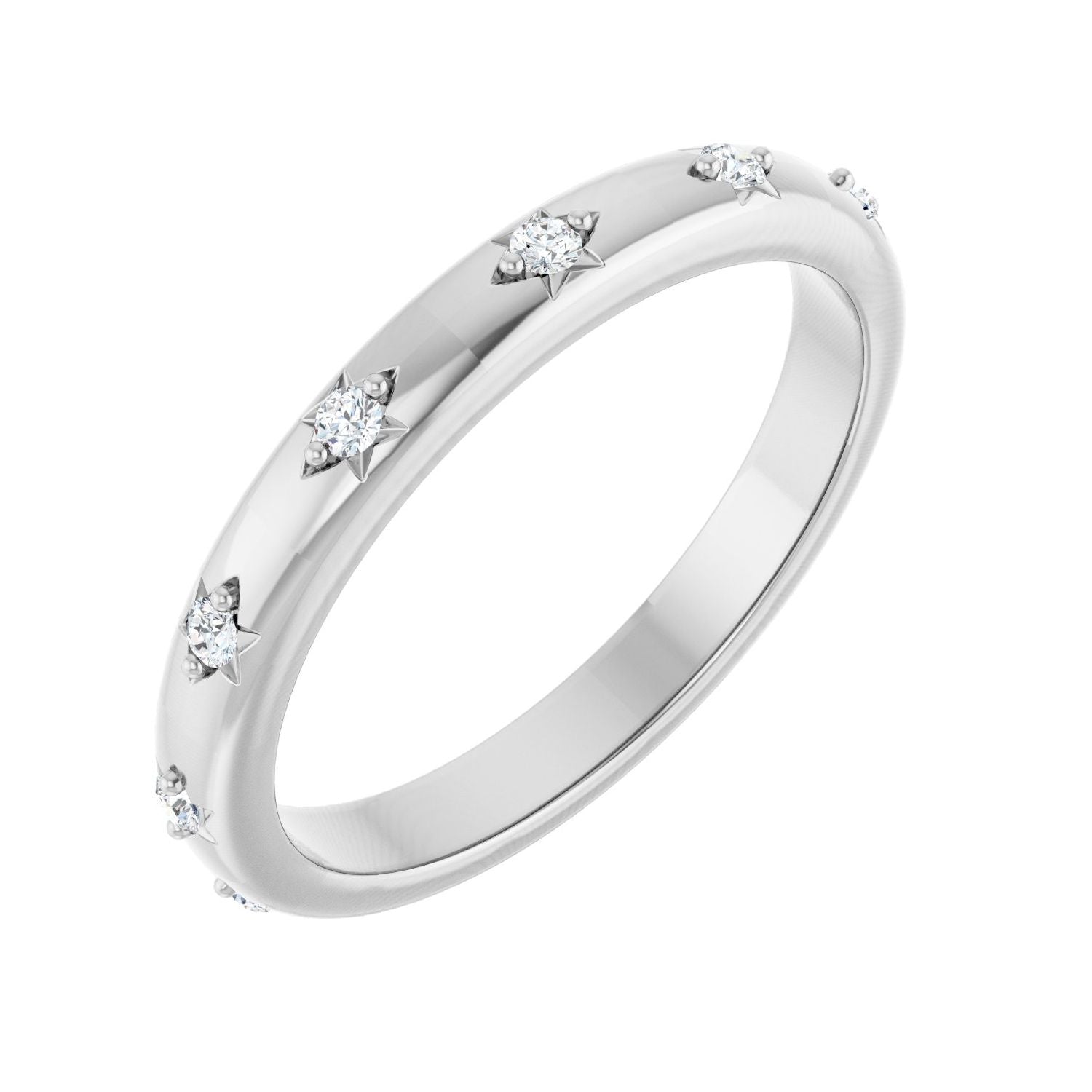 Celestial Pavé Diamond Eternity Band in 14K White Gold