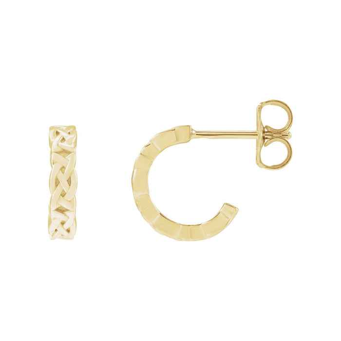 14K Yellow Gold Celtic 10.25 mm gold hoop earrings