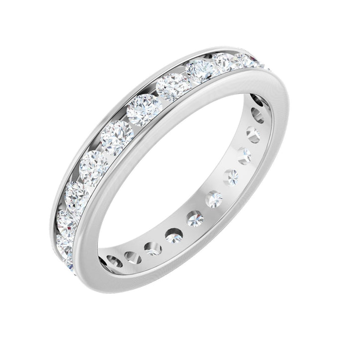 Channel-Set Diamond Eternity Band in 14K White Gold