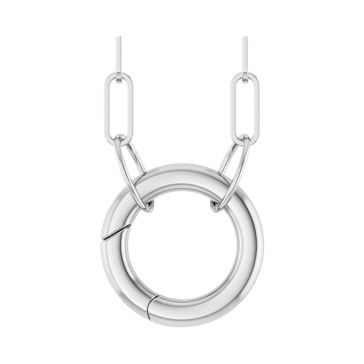 Circle Charm Necklace in 14k white gold