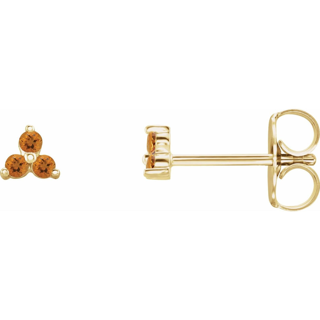 citrine three-stone earrings in 14k Yellow Gold
