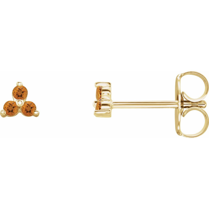citrine three-stone earrings in 14k Yellow Gold