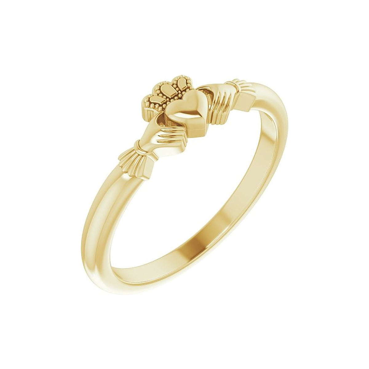 claddagh promise ring in 14k yellow gold