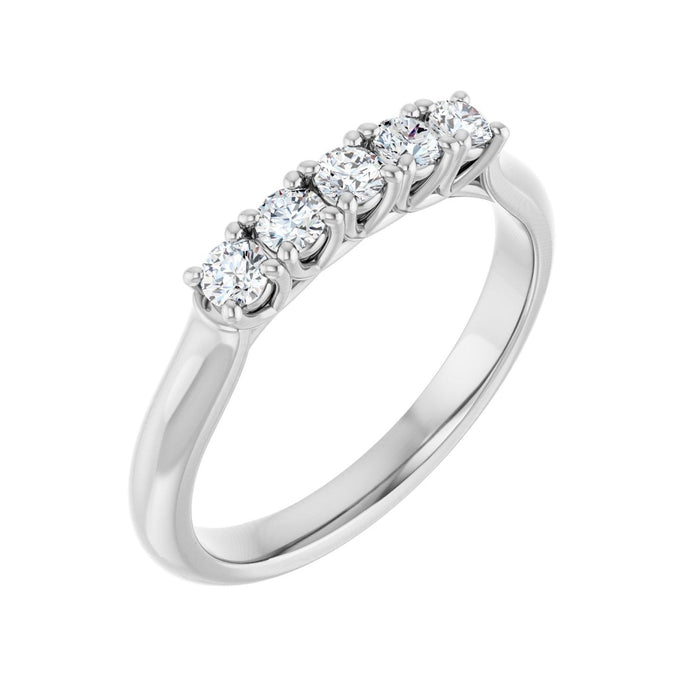 Classic Five-Stone Diamond Anniversary Band in 14K White Gold