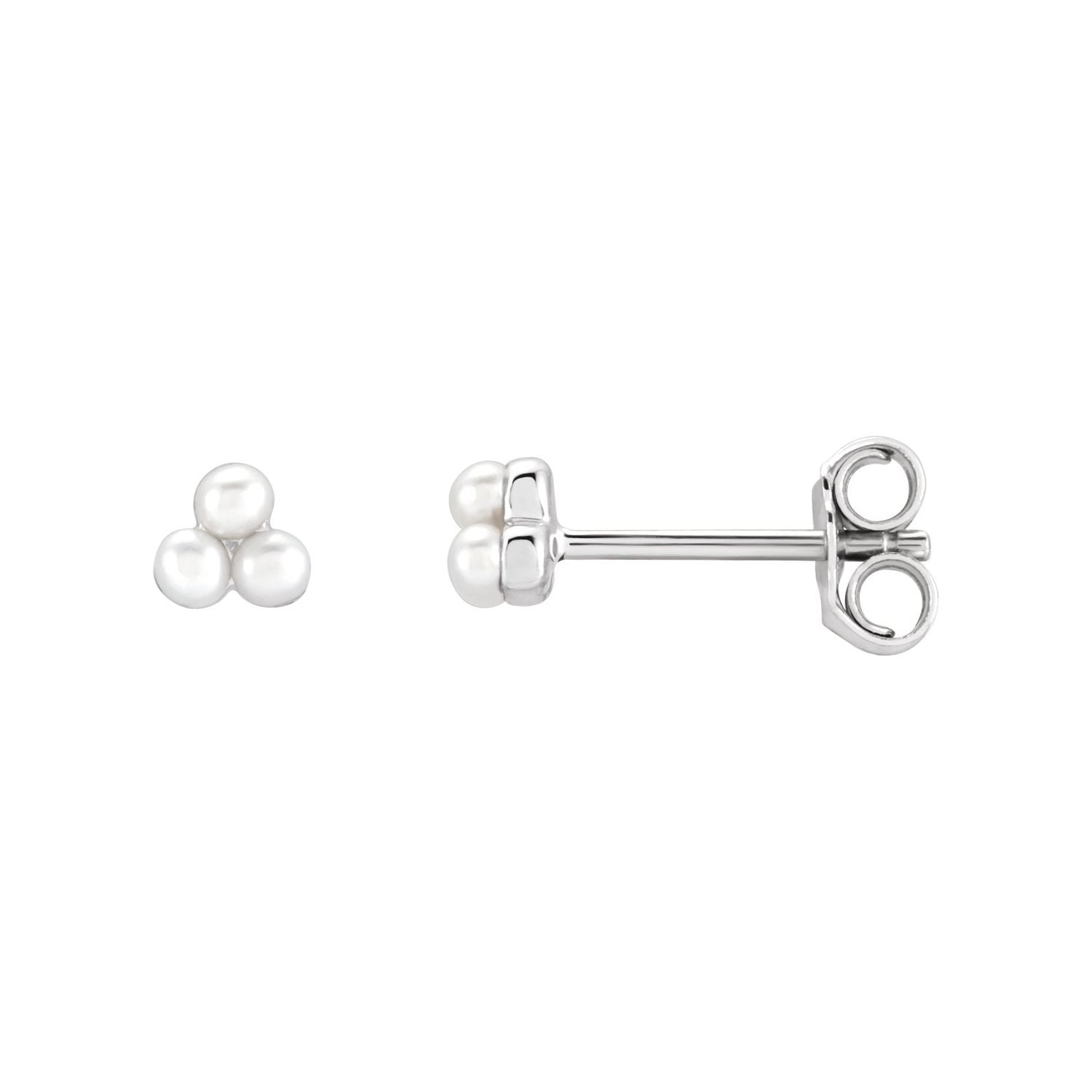 freshwater cultured pearl stud earrings in 14k white gold