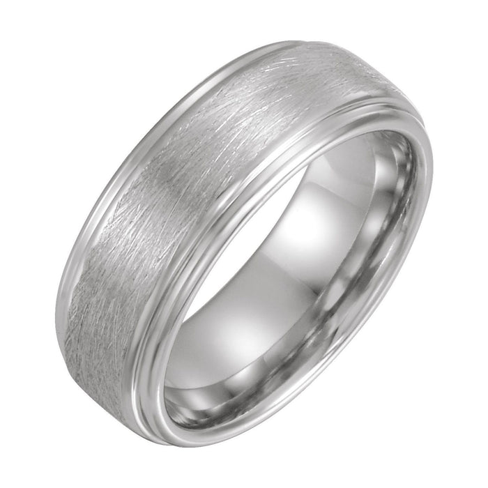 Cobalt 8 mm Stepped-Edge Comfort-Fit Flat Band — men's wedding band