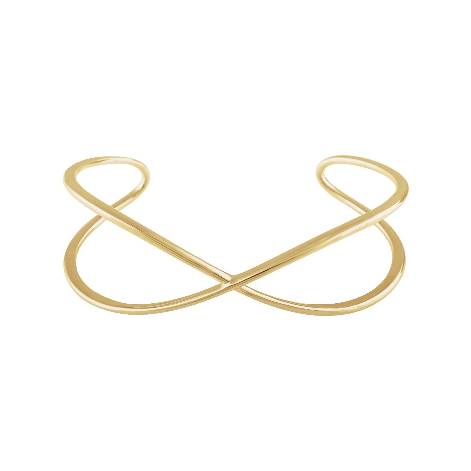 Criss-Cross Cuff Bracelet in 14k yellow gold