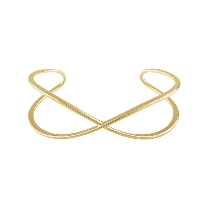 Criss-Cross Cuff Bracelet in 14k yellow gold