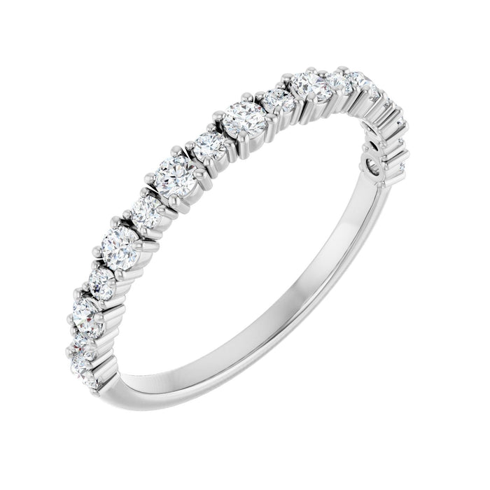 Delicate Prong-Set Diamond Anniversary Band in 14K White Gold