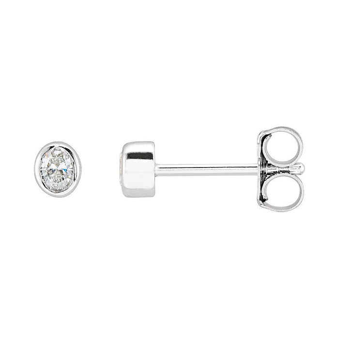 Oval Lab-Grown Diamond Bezel Stud Earrings