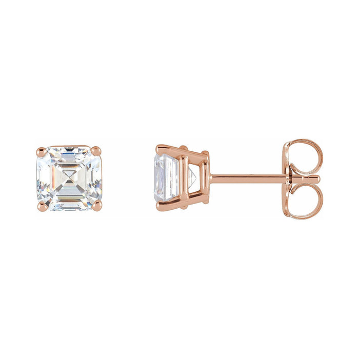 Asscher-Cut Lab-Grown Diamond Stud Earrings