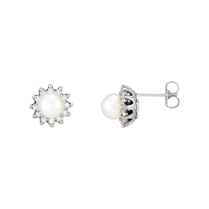 akoya cultured pearl stud earrings in 14k white gold